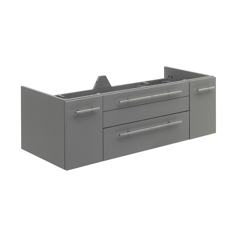 Fresca Lucera 48" Gray Wall Hung Double Undermount Sink Modern Bathroom Cabinet