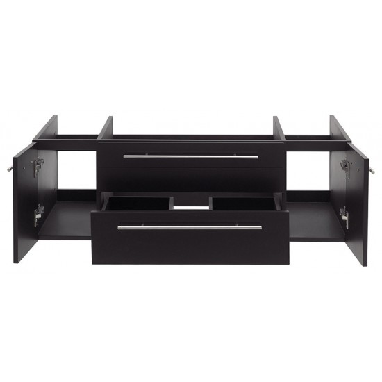 Fresca Lucera 48" Espresso Wall Hung Undermount Sink Modern Bathroom Cabinet