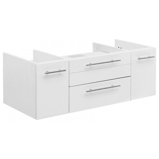 Fresca Lucera 42" White Wall Hung Vessel Sink Modern Bathroom Cabinet