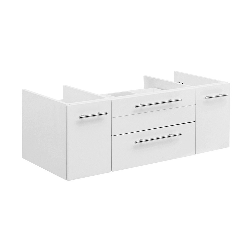 Fresca Lucera 42" White Wall Hung Vessel Sink Modern Bathroom Cabinet