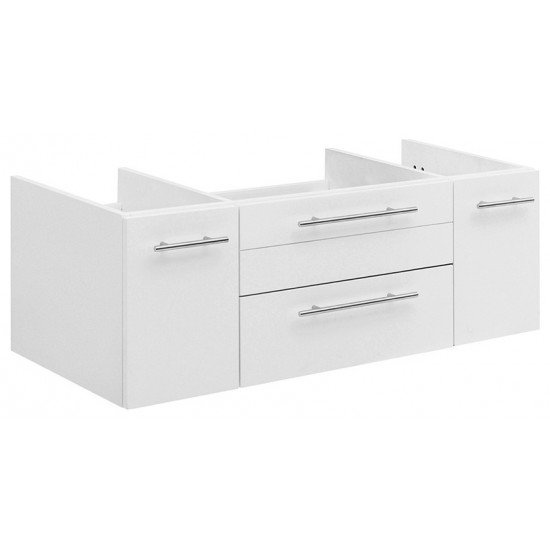 Fresca Lucera 42" White Wall Hung Undermount Sink Modern Bathroom Cabinet