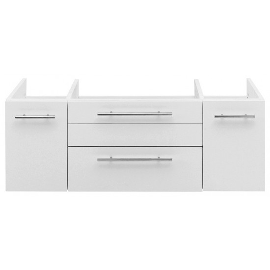 Fresca Lucera 42" White Wall Hung Undermount Sink Modern Bathroom Cabinet