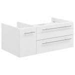 Lucera 36" White Wall Hung Vessel Sink Modern Bathroom Cabinet - Right Version