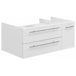 Lucera 36" White Wall Hung Vessel Sink Modern Bathroom Cabinet - Left Version