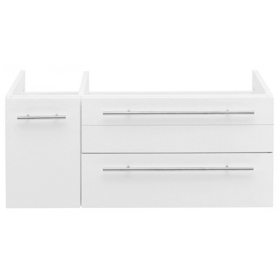 36 White Wall Hung Undermount Sink Modern Bathroom Cabinet - Right Version