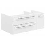 Lucera 36 White Wall Hung Undermount Sink Modern Bathroom Cabinet - Left Version