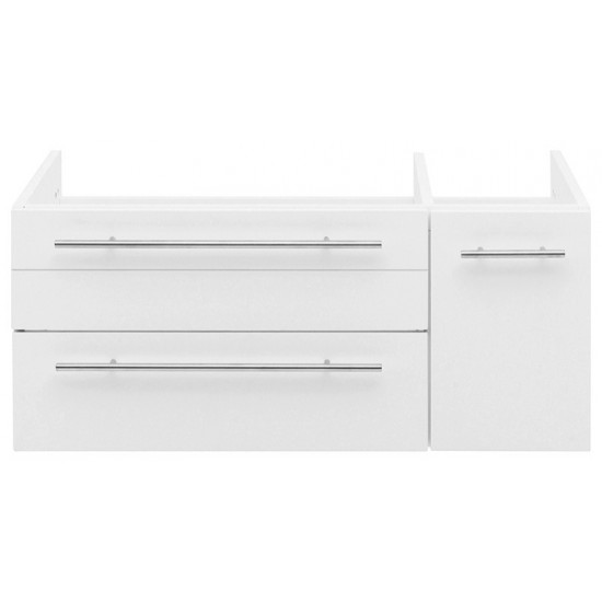 Lucera 36 White Wall Hung Undermount Sink Modern Bathroom Cabinet - Left Version