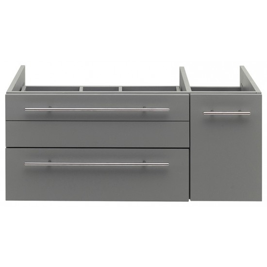 Lucera 36" Gray Wall Hung Vessel Sink Modern Bathroom Cabinet - Left Version