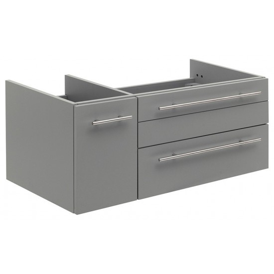 Lucera 36 Gray Wall Hung Undermount Sink Modern Bathroom Cabinet - Right Version