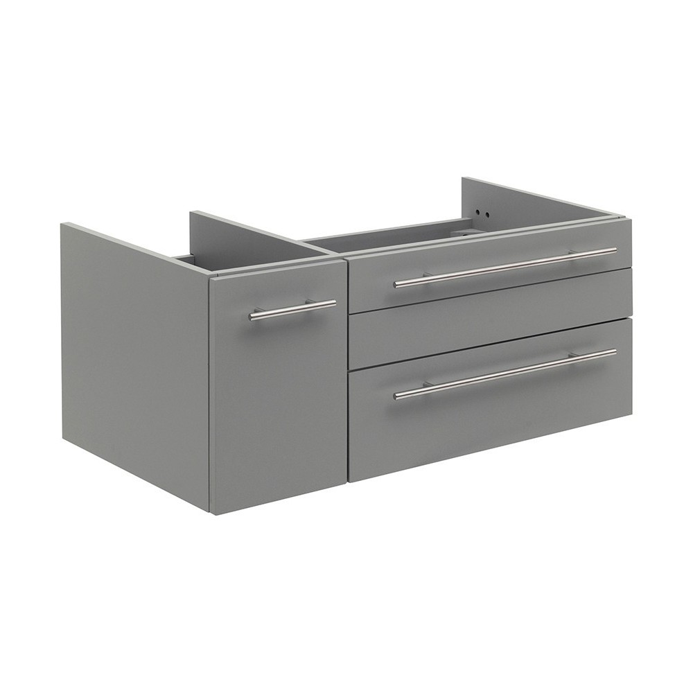 Lucera 36 Gray Wall Hung Undermount Sink Modern Bathroom Cabinet - Right Version