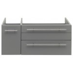 Lucera 36 Gray Wall Hung Undermount Sink Modern Bathroom Cabinet - Right Version