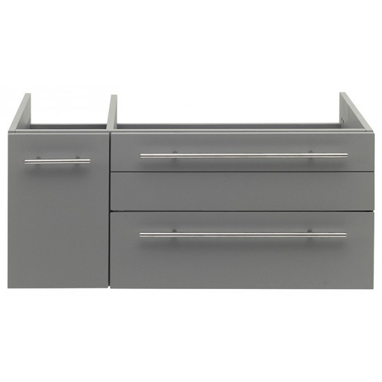 Lucera 36 Gray Wall Hung Undermount Sink Modern Bathroom Cabinet - Right Version