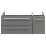 Lucera 36" Gray Wall Hung Undermount Sink Modern Bathroom Cabinet - Left Version