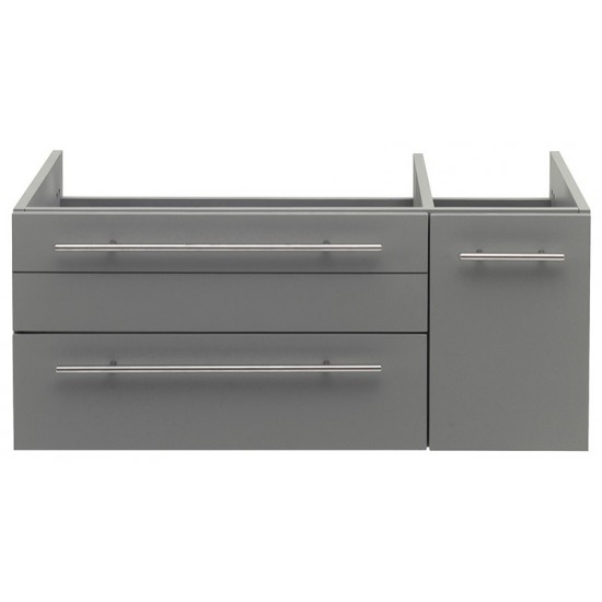 Lucera 36" Gray Wall Hung Undermount Sink Modern Bathroom Cabinet - Left Version