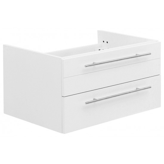 Fresca Lucera 30" White Wall Hung Undermount Sink Modern Bathroom Cabinet