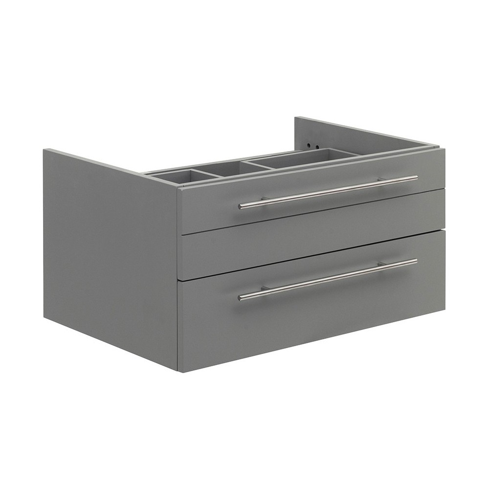 Fresca Lucera 30" Gray Wall Hung Vessel Sink Modern Bathroom Cabinet