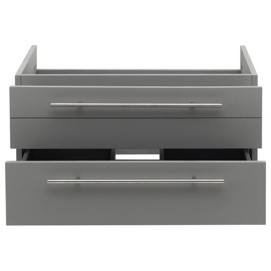 Fresca Lucera 30" Gray Wall Hung Vessel Sink Modern Bathroom Cabinet