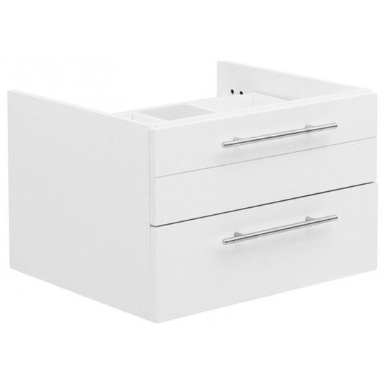 Fresca Lucera 24" White Wall Hung Vessel Sink Modern Bathroom Cabinet