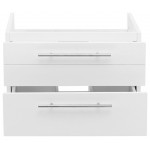Fresca Lucera 24" White Wall Hung Vessel Sink Modern Bathroom Cabinet