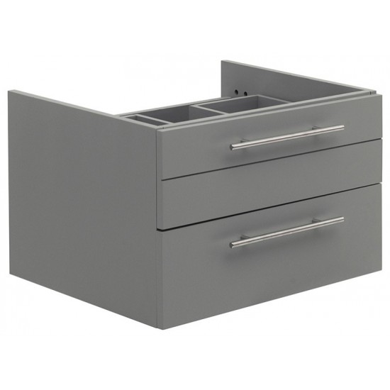 Fresca Lucera 24" Gray Wall Hung Vessel Sink Modern Bathroom Cabinet