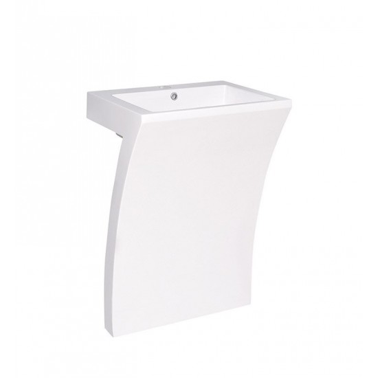 Fresca Quadro 23" White Pedestal Sink