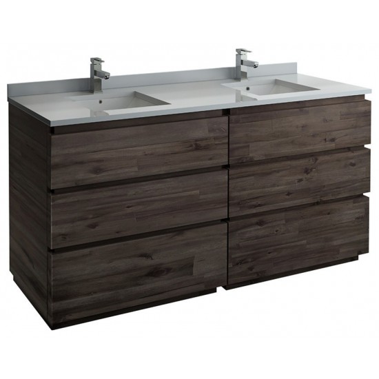 Formosa 70" Floor Standing Double Sink Modern Bathroom Cabinet, FCB31-3636ACA-FC