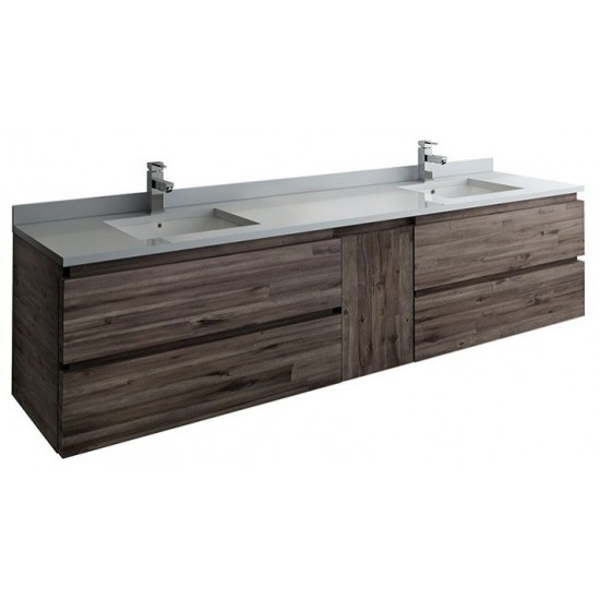 Fresca Formosa 82" Wall Hung Double Sink Modern Bathroom Cabinet