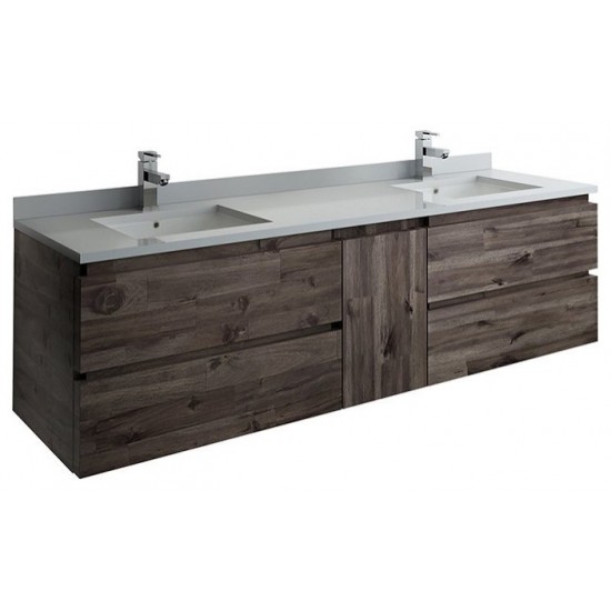 Formosa 70" Wall Hung Double Sink Modern Bathroom Cabinet, FCB31-301230ACA