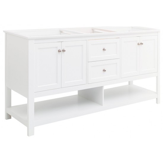 Fresca Manchester 72" White Traditional Double Sink Bathroom Cabinet