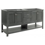 Manchester Regal 72" Gray Wood Veneer Traditional Double Sink Bathroom Cabinet