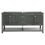 Manchester Regal 72" Gray Wood Veneer Traditional Double Sink Bathroom Cabinet