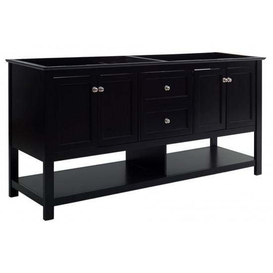 Fresca Manchester 72" Black Traditional Double Sink Bathroom Cabinet