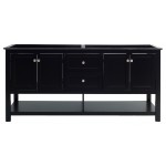 Fresca Manchester 72" Black Traditional Double Sink Bathroom Cabinet