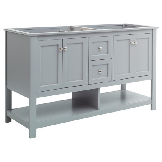 Fresca Manchester 60" Gray Traditional Double Sink Bathroom Cabinet