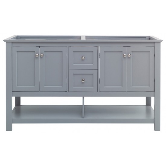 Fresca Manchester 60" Gray Traditional Double Sink Bathroom Cabinet