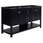 Fresca Manchester 60" Black Traditional Double Sink Bathroom Cabinet