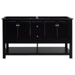 Fresca Manchester 60" Black Traditional Double Sink Bathroom Cabinet