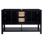 Fresca Manchester 60" Black Traditional Double Sink Bathroom Cabinet