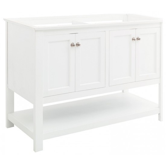 Fresca Manchester 48" White Traditional Double Sink Bathroom Cabinet