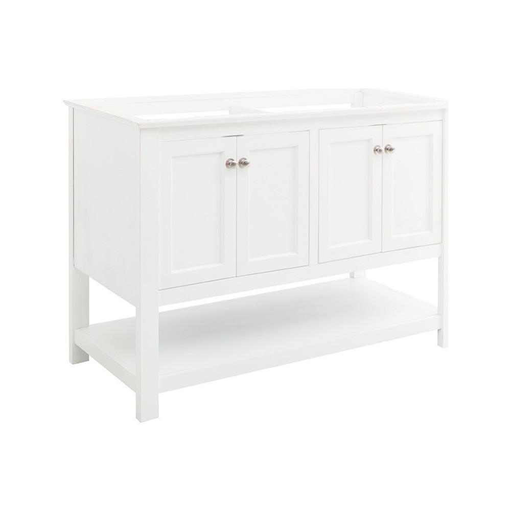 Fresca Manchester 48" White Traditional Double Sink Bathroom Cabinet