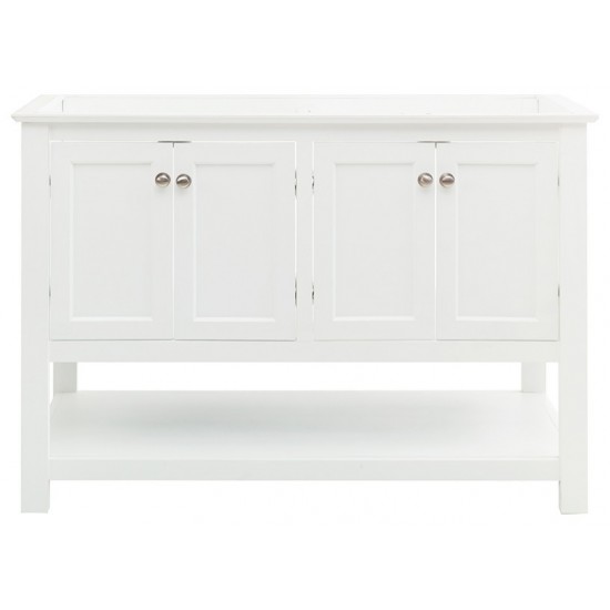 Fresca Manchester 48" White Traditional Double Sink Bathroom Cabinet