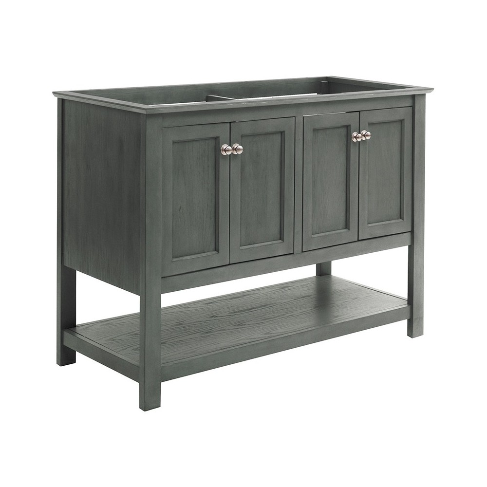 Manchester Regal 48" Gray Wood Veneer Traditional Double Sink Bathroom Cabinet