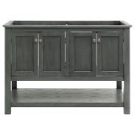 Manchester Regal 48" Gray Wood Veneer Traditional Double Sink Bathroom Cabinet