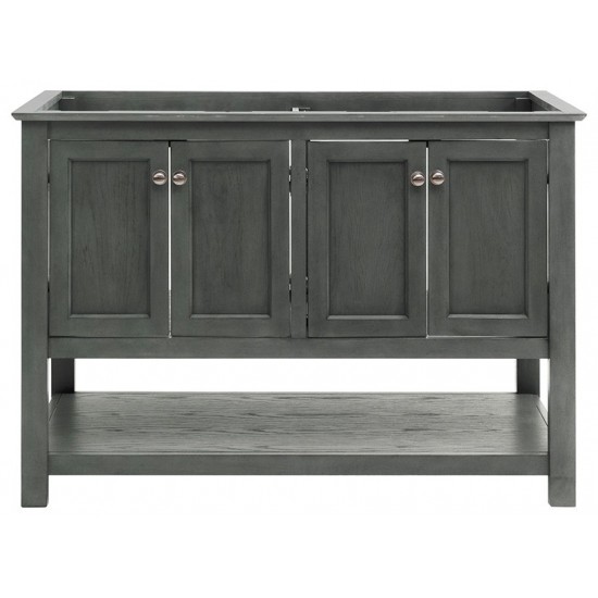 Manchester Regal 48" Gray Wood Veneer Traditional Double Sink Bathroom Cabinet