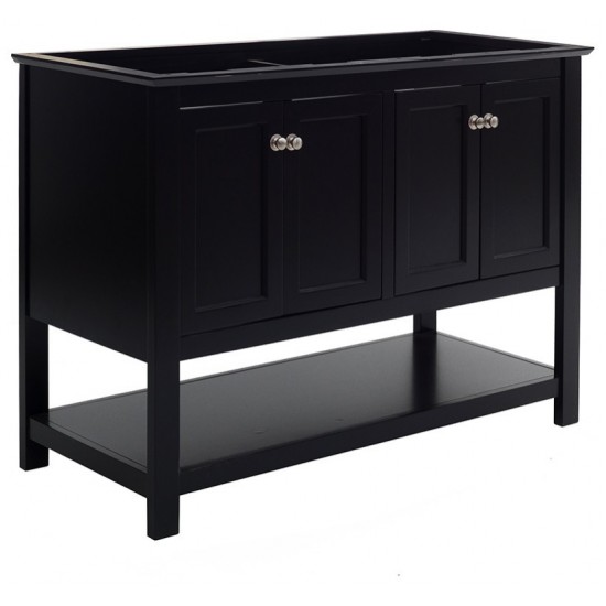 Fresca Manchester 48" Black Traditional Double Sink Bathroom Cabinet