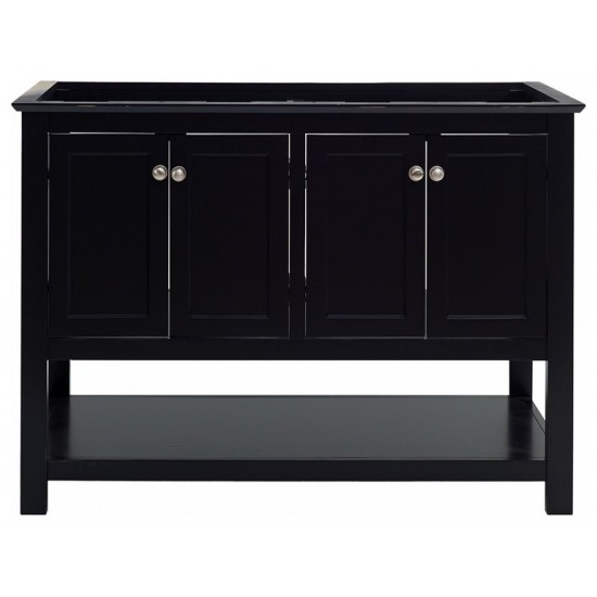 Fresca Manchester 48" Black Traditional Double Sink Bathroom Cabinet