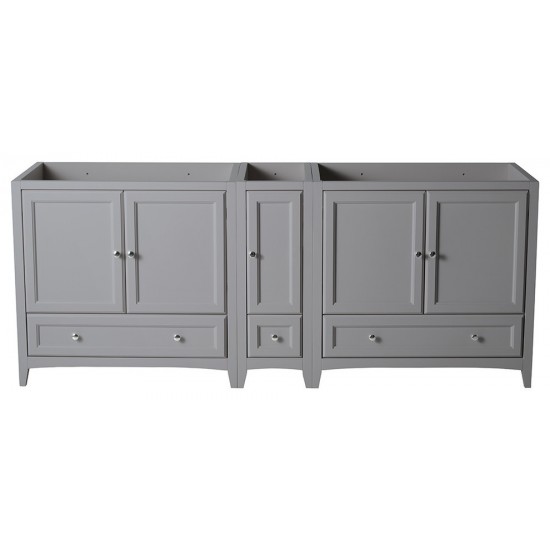 Fresca Oxford 83" Gray Traditional Double Sink Bathroom Cabinets