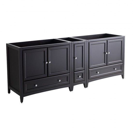 Fresca Oxford 83" Espresso Traditional Double Sink Bathroom Cabinets