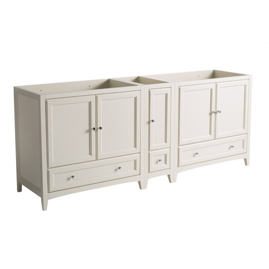 Fresca Oxford 83" Antique White Traditional Double Sink Bathroom Cabinets