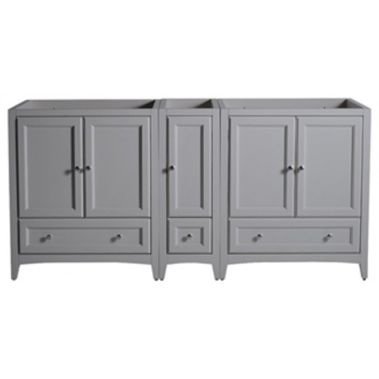 Fresca Oxford 71" Gray Traditional Double Sink Bathroom Cabinets, FCB20-301230GR